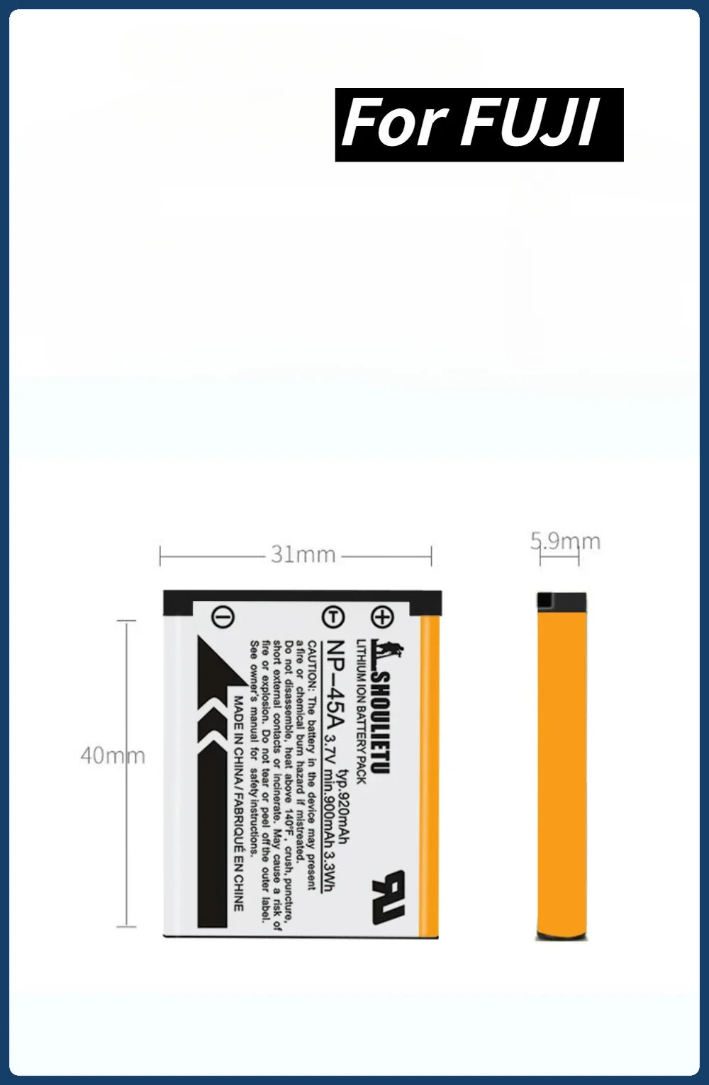 NP-45 NP-45B Replacement Battery for FUJIFILM NP-45S XP10 XP11 J38 Z70 Z35 J40 J20 Batteries +Charger