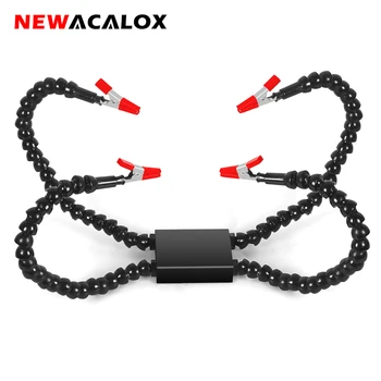 Newacalox braços flexíveis solda ajudando as mãos reparação solda automóvel eletrônica jóias pintura arte artesanato diy dispositivo elétrico