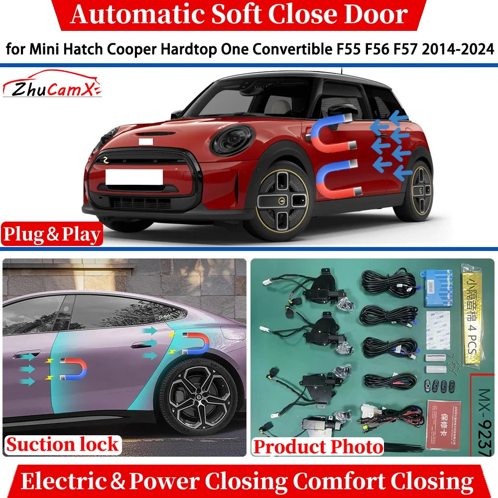 

for Mini Hatch Cooper Hardtop One Convertible F55 F56 F57 2014-2024 Car Automatic Soft Close Door Electric Closing Suction lock