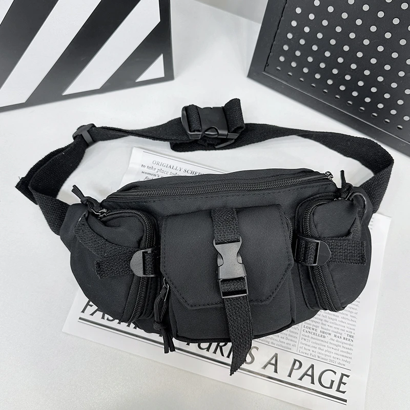 

Casual Couple Bag For Women and Men Large Capacity Waist Bag Multiple Pocket Nylon Belt Bag Female Multifunctional Crossbody Bag