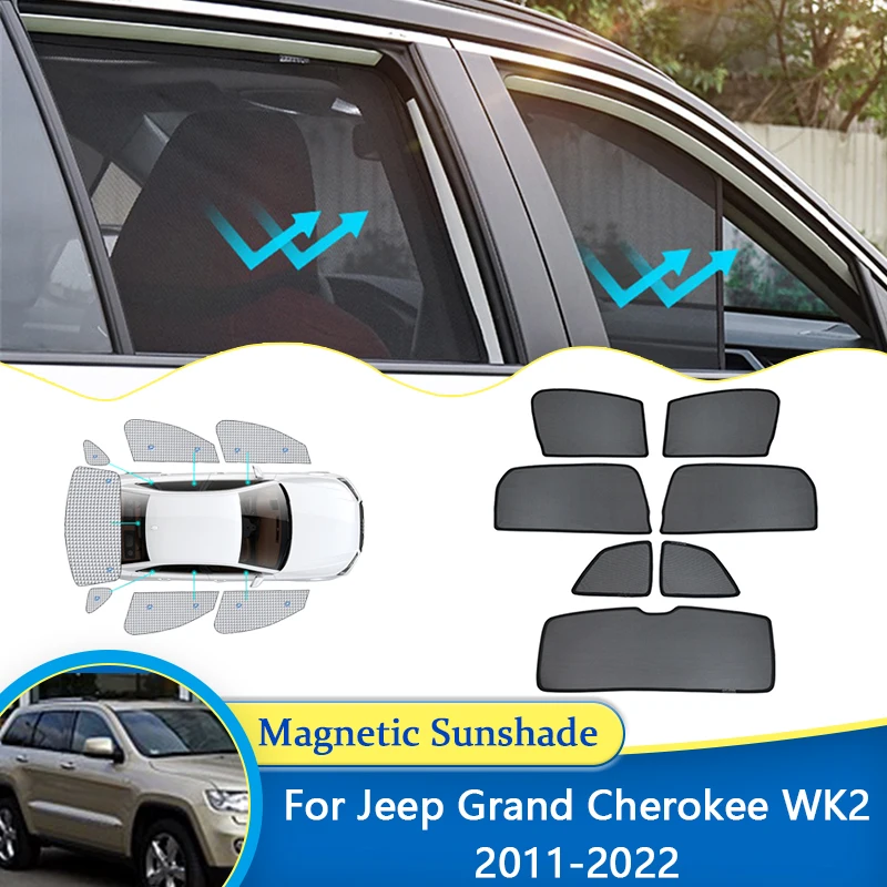 For Jeep Grand Cherokee WK2 2011 2012 2013 2014 2015 2016 2017 2018 2019 2020 2021 2022 UV Protection Shield Window Sunshade Car