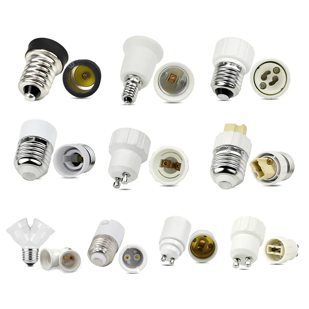 E27 E14 E12 GU10 G9 B22 MR16 GU24 Fireproof Pendant LED Bulb Lamp Base Holder Ceiling Light Socket Adapter Lighting Accessories