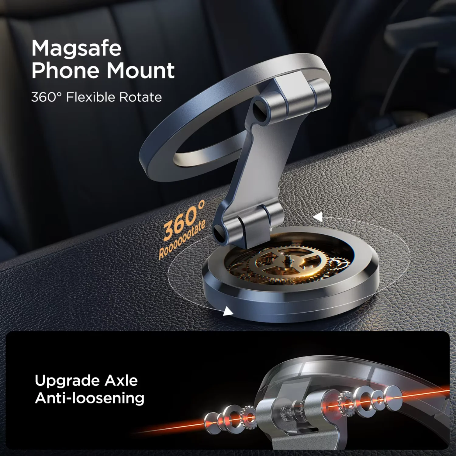 Alloy Folding Car Cell Phone Stand, Mack Sif 360 ° adjustable, Magnetic Car Set,