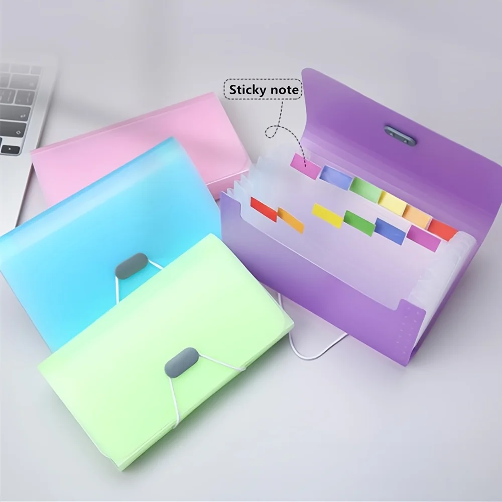 A6 Mini 13-Color Candy Bar Organizer Bag, Multi-Layer Storage Pouch for Office Supplies & Receipts