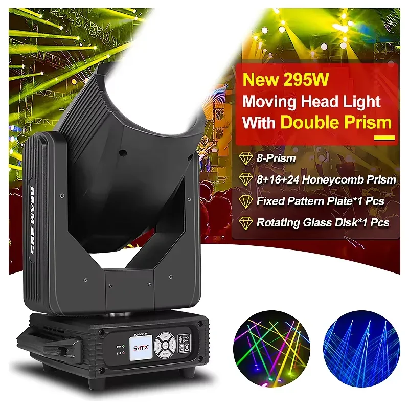 SHTX Double Prism Dj 295W Moving Light for Disco Bar Night Clubs 295w Cabeza Movil Sharpy Stage Light 14R Moving Head Beam