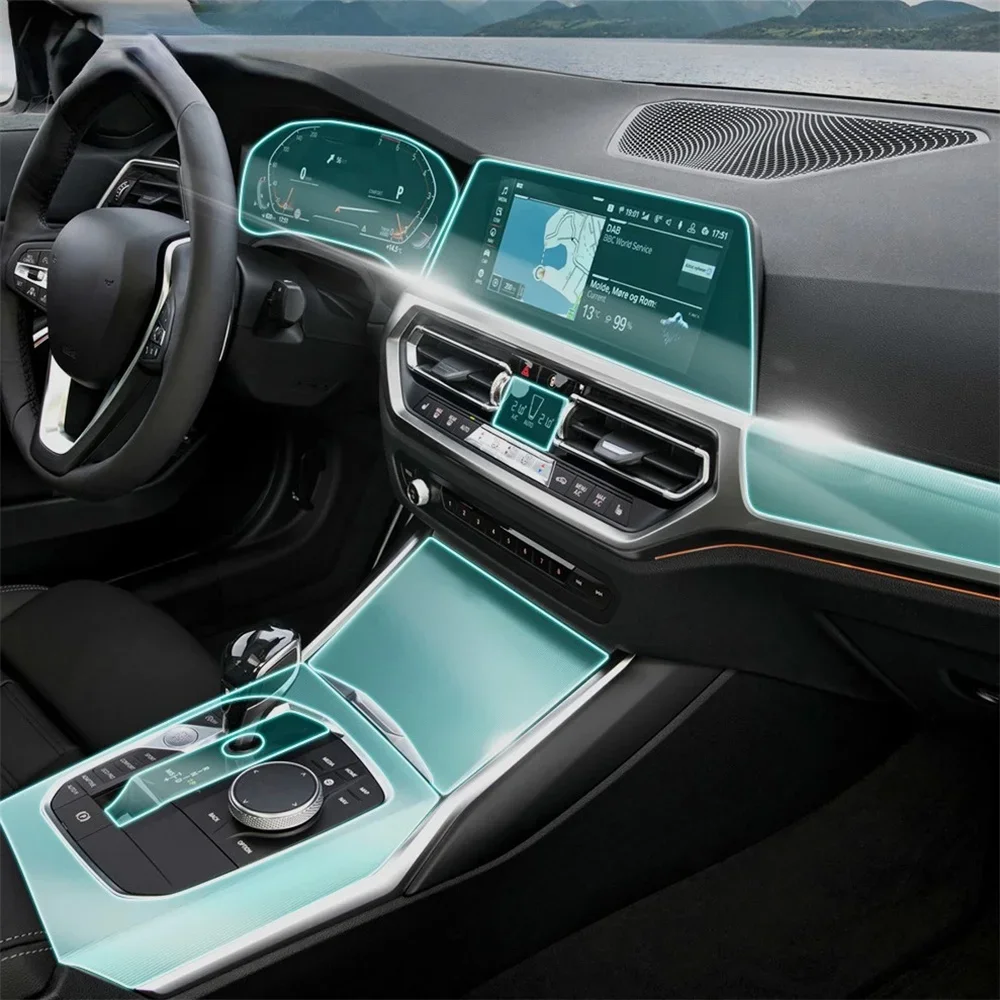 TPU Protector Film Accessories Car Door Center Console Media Film Central AC Navigation Screen For BMW 3 Series G20 2019 2020