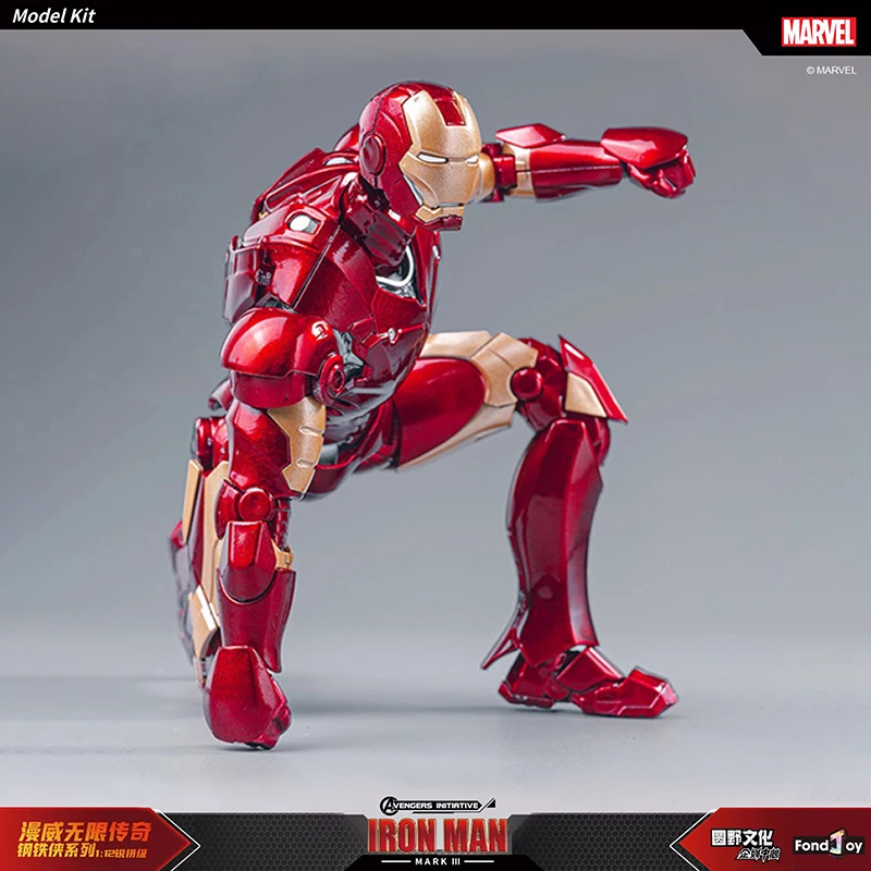 Marvel Iron Man MARK III Fondjoy 1/12 Ratio Models Kit Infinity Saga MK3 Mecha Assembly Action Figure Joint Movable Kids Toys