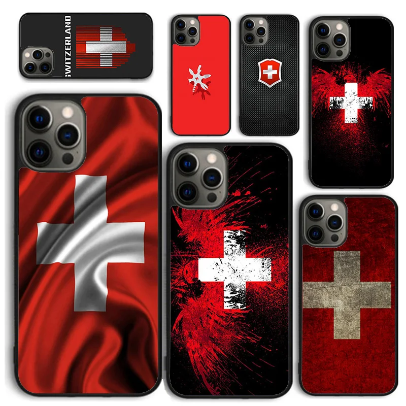 Switzerland Swiss Flag Phone Case for iPhone 17 Air 16 16e 15 Plus for Apple 13 11 12 14 Pro Max Cover coque fundas