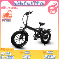 CMACEWHEEL GW20 Electric Bicycle 750W Motor 48V18AH Lithium Battery Electric Bike 20*4 Inch Fat Tire Aldult City Road Snow EBike