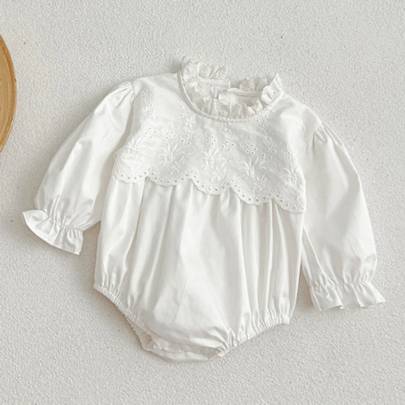 

Spring Autumn Infant Kids Baby Girls Long Sleeve Lace Jumpsuit Newborn Baby Girls Sweet Princess Clothes Rompers 0-2Yrs