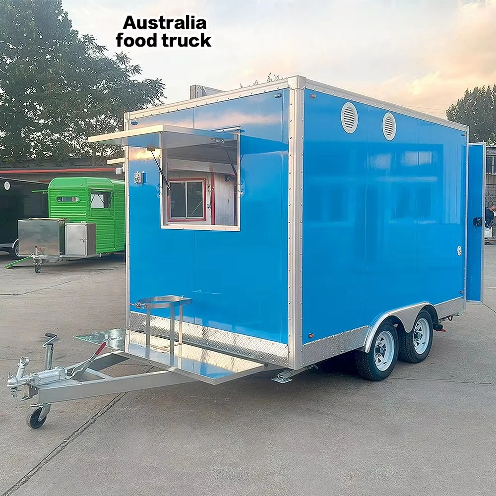 Full Kitchen Mobile Food Trailer for Snack Food Doughnut Hot Dog Pizza Ice Cream Truck with 110V for Restaurants Traders