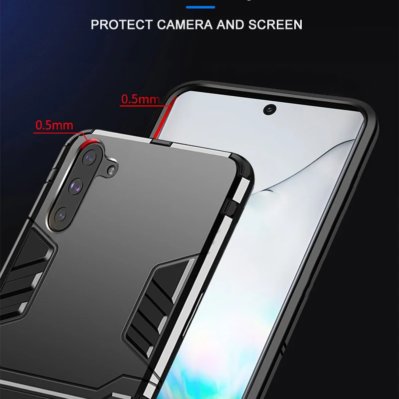 CAPSSICUM Armor Kickstand Case for Samsung Galaxy Note 10 10+ Cases 10 Plus Shockproof Stand Cover for Samsung NOTE10 Note10PLUS