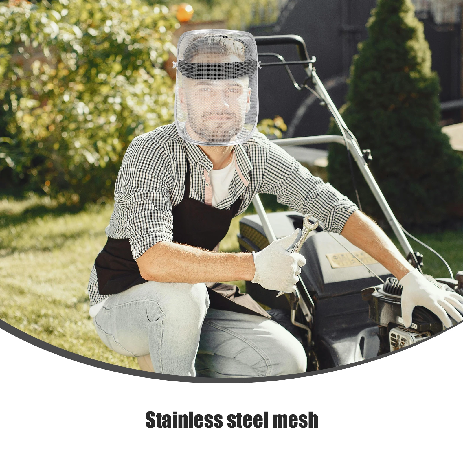 

Explosion proof Face Mask Stainless Steel Wire Mesh Gardening Cut Grass Safety Lightweight Adjustable Protects Impact Debris