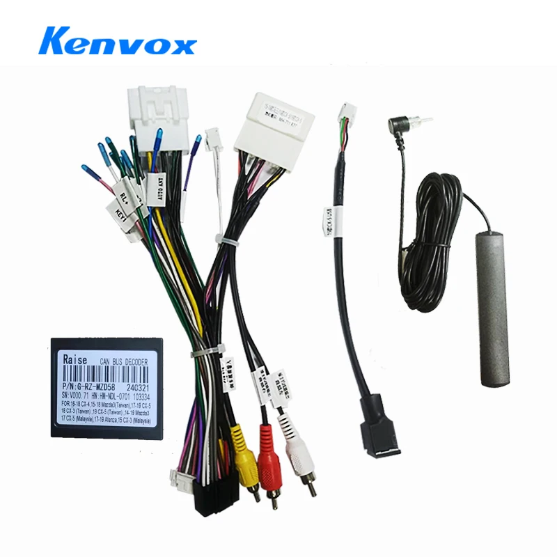 Radio de coche android Canbus Box Decoder para mazda 6, 2015, 2020, 2022, 16 Pines, arnés de cableado, adaptador de Cable de alimentación