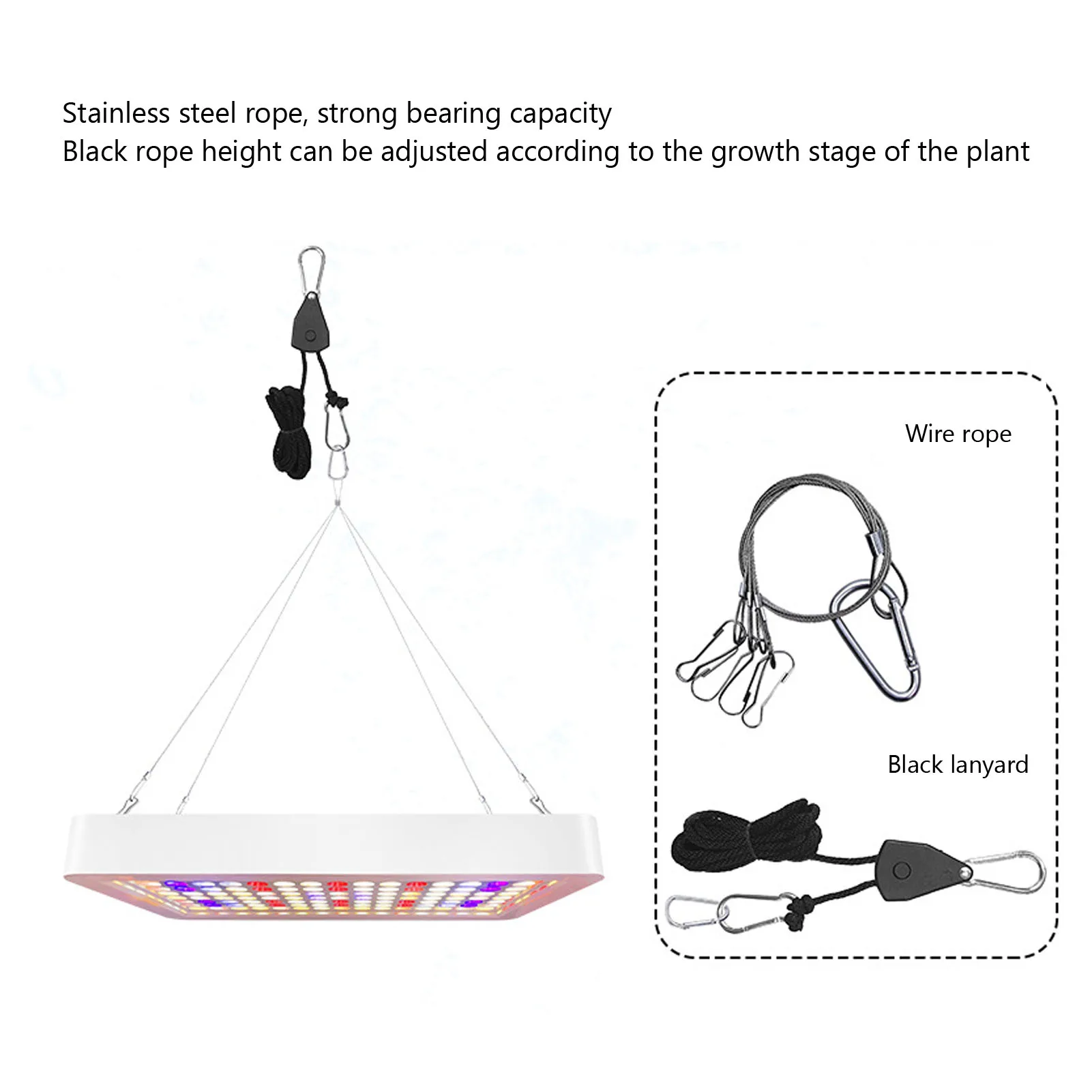 LED Grow Light Full Spectrum 3 Modes Timing Hanging Plant Grow Lamp with Remote Control for Indoor Greenhouse
