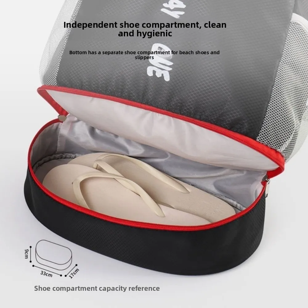 

Водонепроницаемый рюкзак для плавания, разделение сухого и влажного воздуха, большая вместительная спортивная сумка на шнурке, легкий карман для обуви, сумка для фитнеса, пляжная