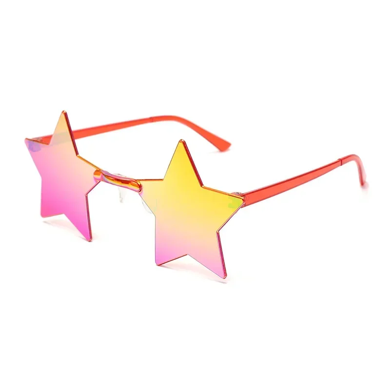 Star Shape Sun Glasses Ultra Light Funny Pentagram Candy Colors One-Piece Eyewear Decoration Party Rimless Sunglasses UV400