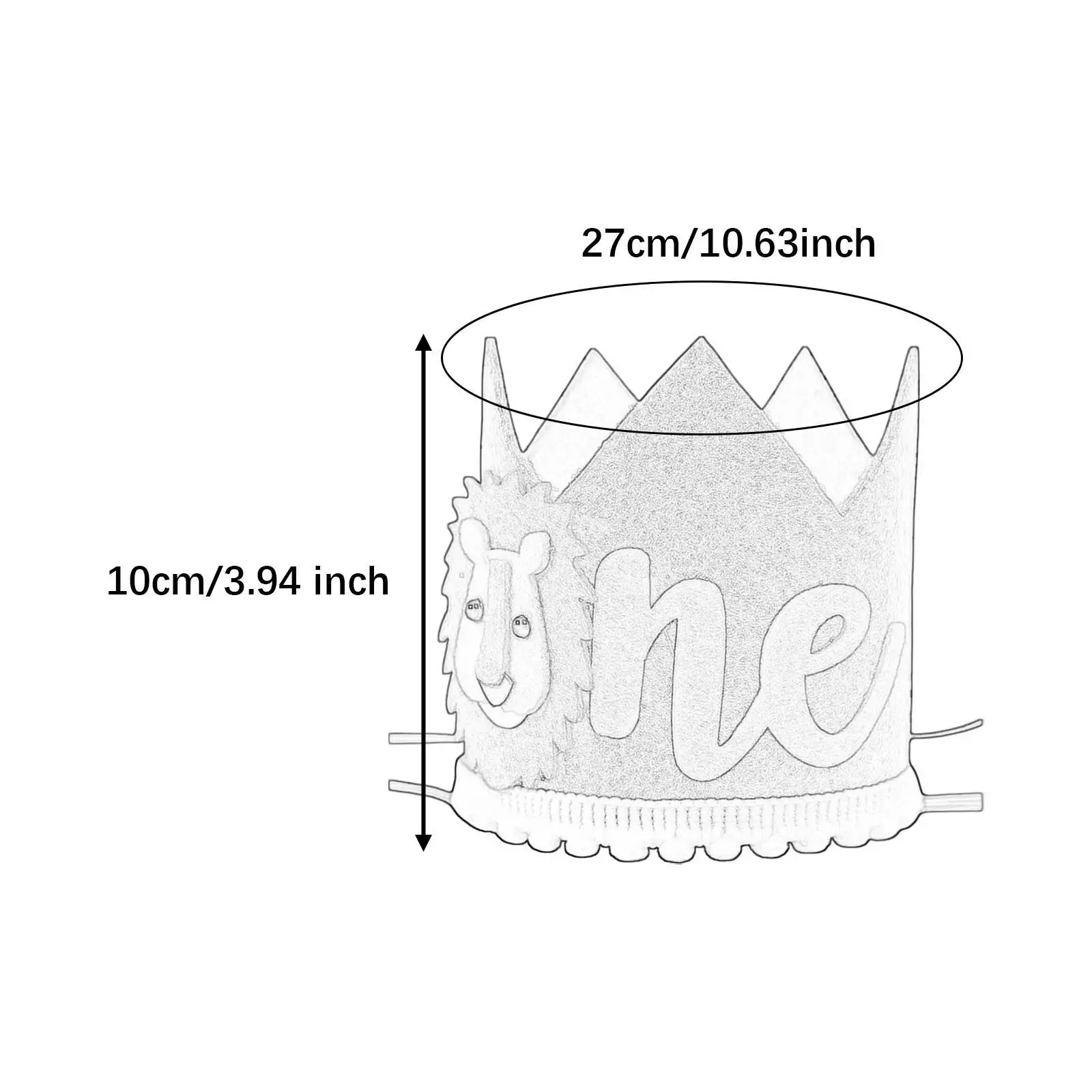 ライオンの最初の誕生日の王冠 ジャングル動物の帽子 ソフトクロスのヘッドドレス 子供の誕生日パーティー カーニバル用