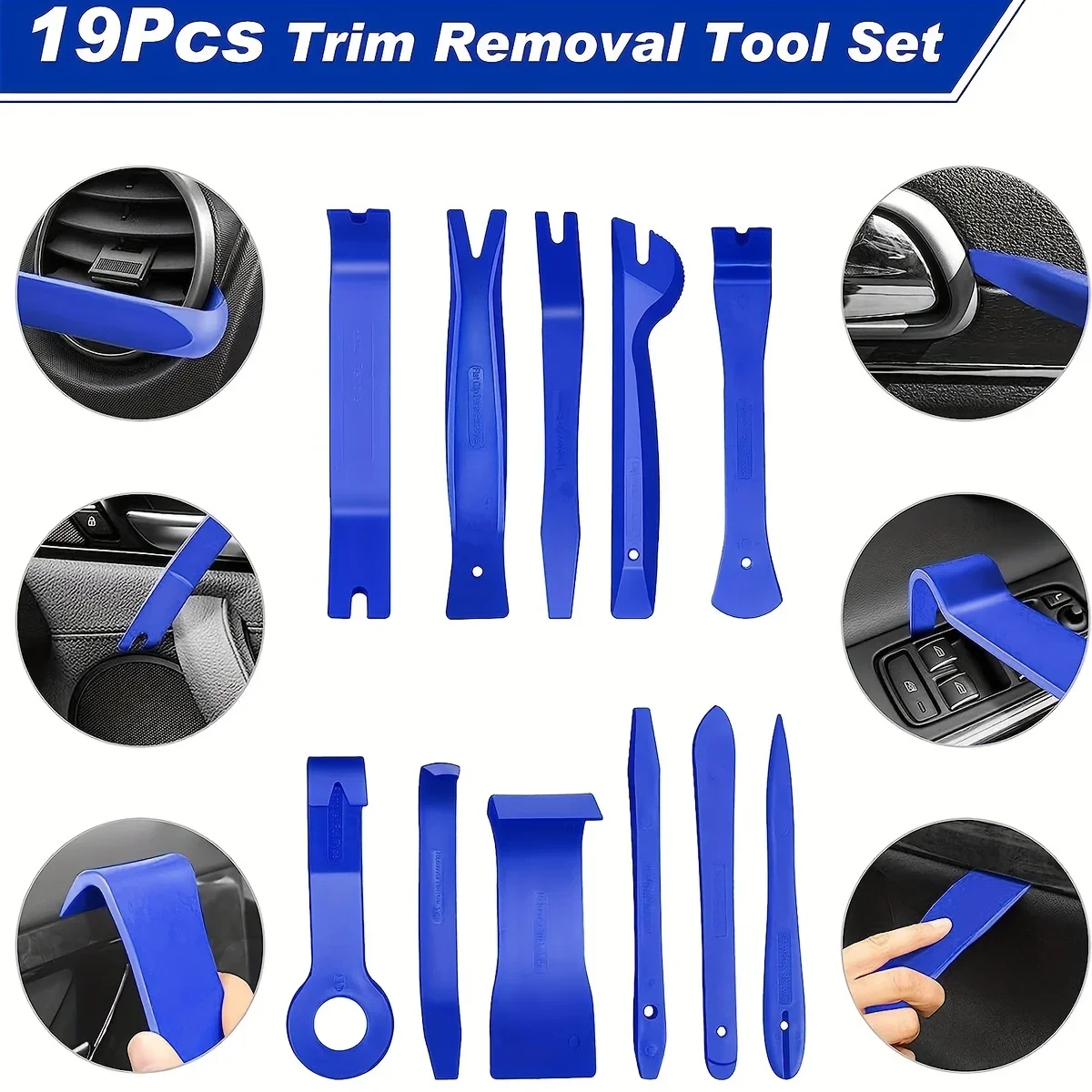 19Pcs Trim Removal Tool Set & Clip Plier Upholstery Remover Nylon Car Panel Removal Set with Portable Storage Bag