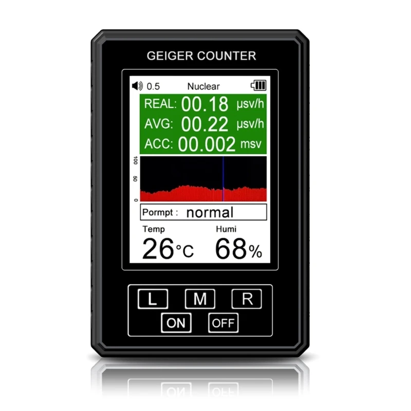 

Advanced RadioactivityTester Nuclear Radiation Detector Detects X-Rays Y-Rays Large LCD Display Humidity Tester