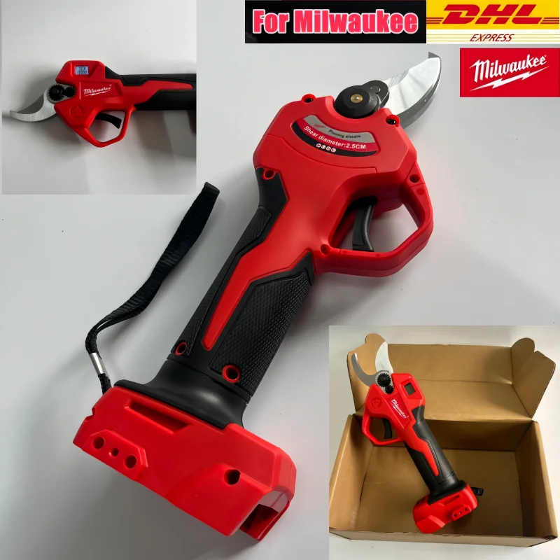 

25mm Brushless Electric Pruning Shear Cordless Electric Scissors Fruit Tree Bonsai Garden Cutter For Milwaukee 18V Battery Pin
