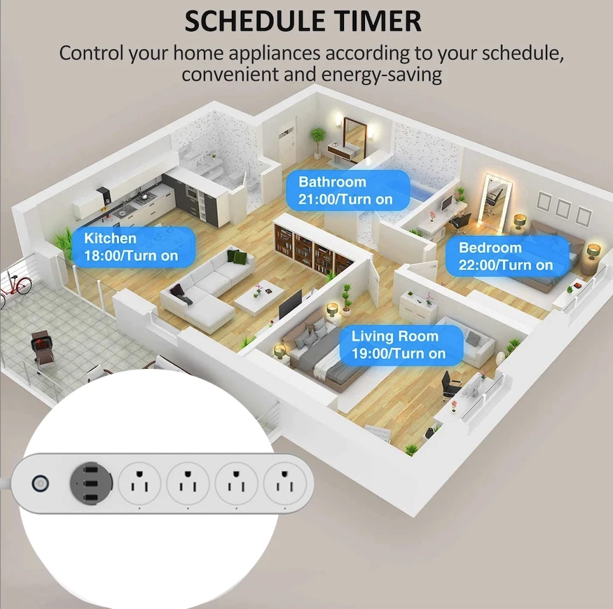 GEEYAN Smart Outlet, Smart Outlet with Timer and Group Controller, Home WiFi Outlet, Hubless, FCC Certified, 2.4G WiFi