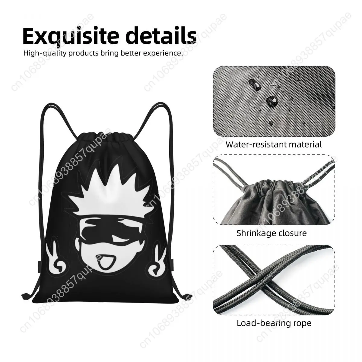 Grappige leraar Jujutsu Kaisen Anime Trekkoord Rugzak Gym Sport Sackpack Gojo String Bags voor hardlopen
