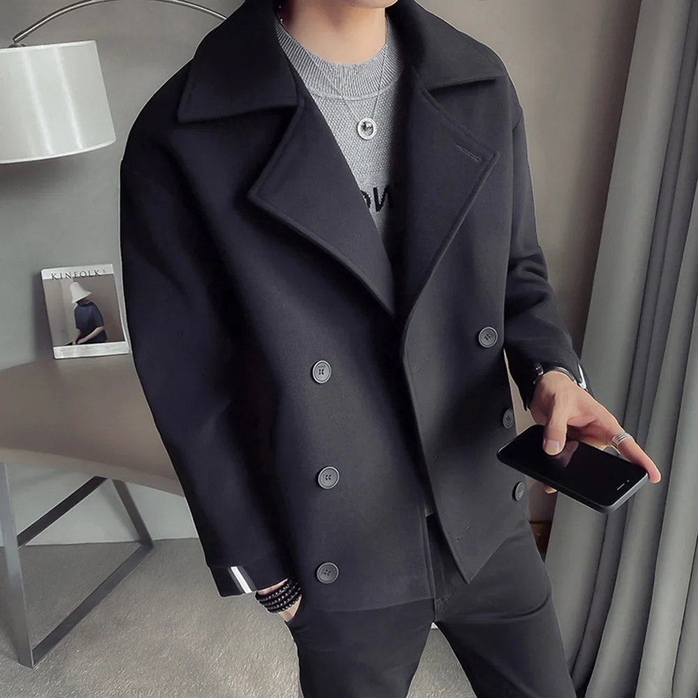 

Korean Fashion Casual Loose Jacket Autumn Winter Jacket Brand New Casual Style Lapel Neckline Long Sleeve Polyester Fabric