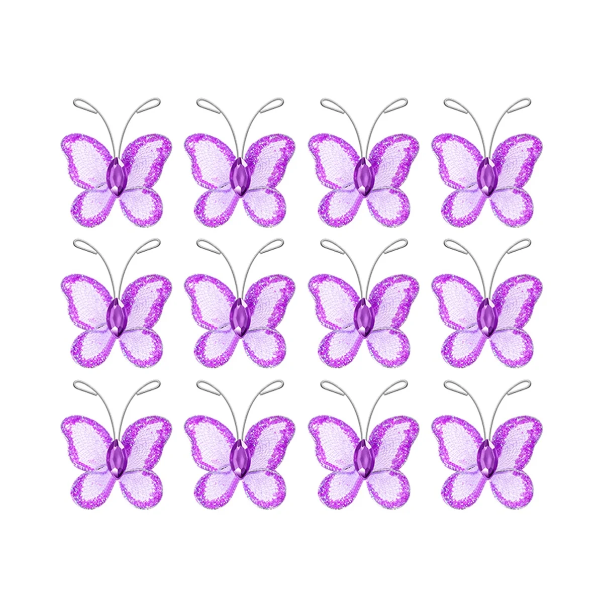 

100 pcs Mesh Butterfly Appliques Organza Decorations for Crafts Sewing DIY Wedding Favors Lace Baby Girls Room Home