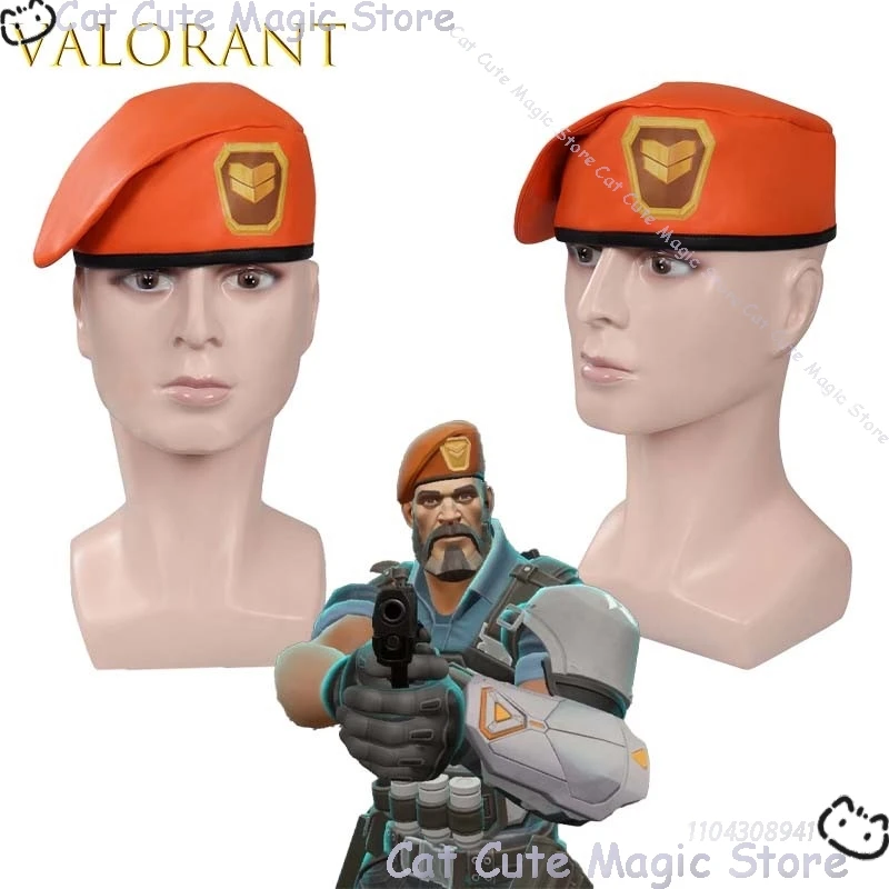 VALORANT Brimstone Raze Beret طبق الاصل قبعة تأثيري ملحق قبعة أنيمي قبعات ضابط قبعات زي اكسسوارات كوميك كون الزي كوس
