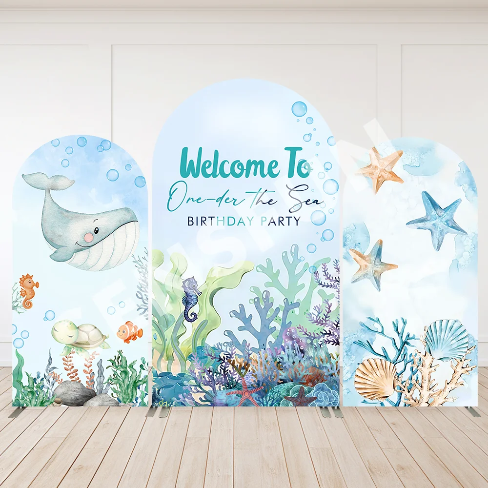 Underwater One-der the Sea Kids Birthday Party Arch Wall Backdrop Boy Baby Shower Cover Chiara Arch Background Decoration