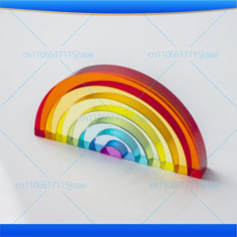 Patchwork Rainbow Acrylic Sculpture Transparent Colored Statue DIY Blocks Decorative Figurines Home Decoration Accessories