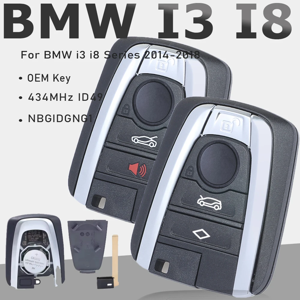 

KEYECU OEM NBGIDGNG1 434MHz Smart Keyless Remote Control Key for BMW I3 I8 2015 2016 2017 2018