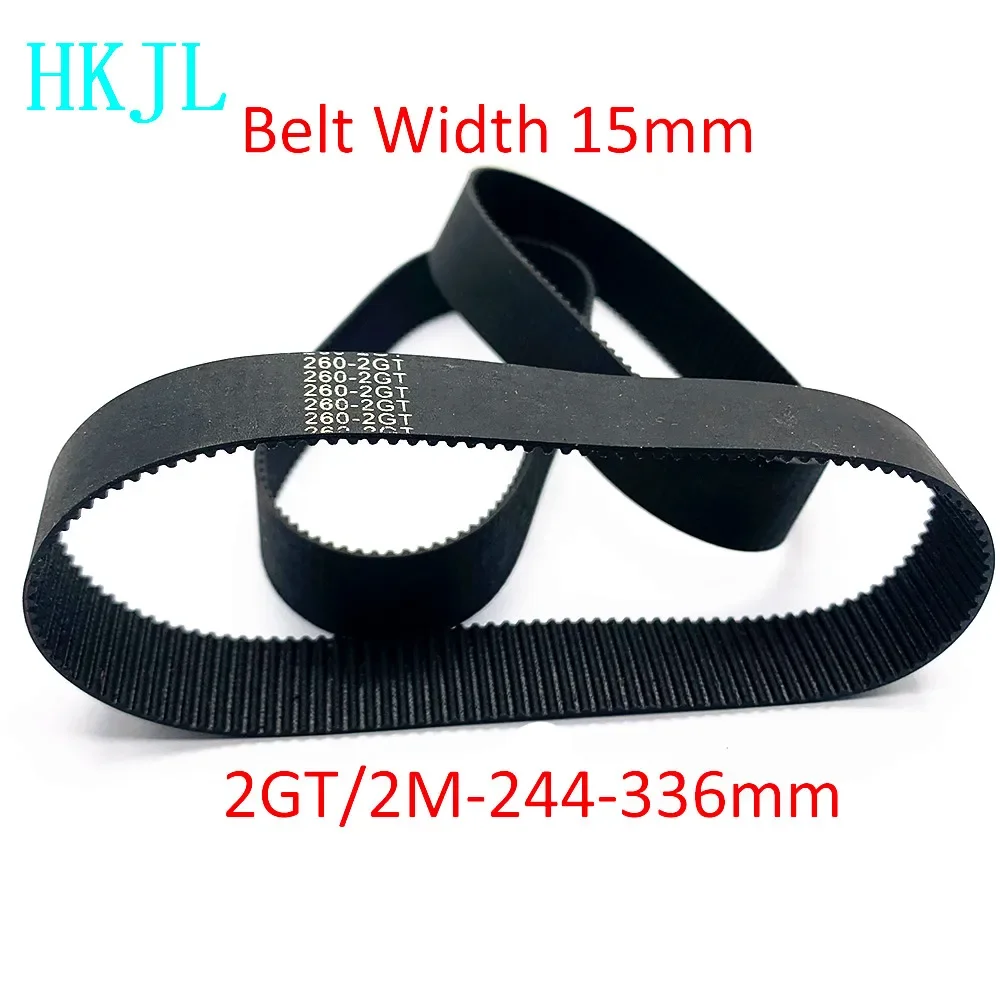 

HKJL 2GT Rubber Timing Belt For 3D Printer 244 250 260 264 278 280 294 300 320 336 Band Width 15mm