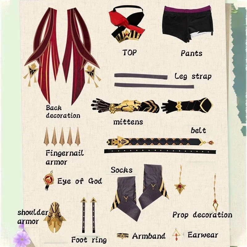 Game Impact Outfit Wig Accessories Anime Women Sexy Party Dehya Genshin Cosplay Woman Costume MN5