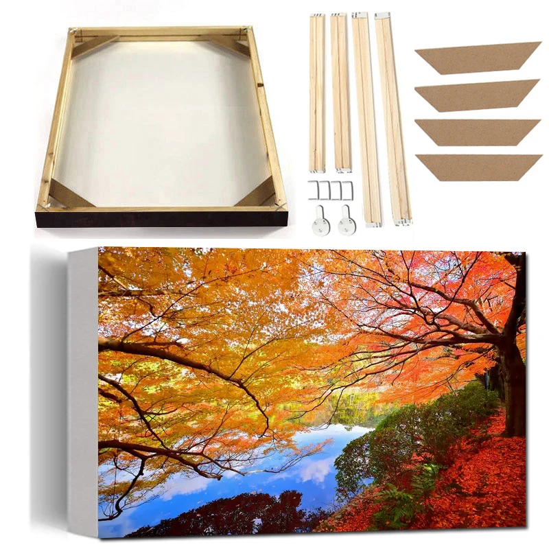 Famous City Landscape Canvas Art Picture with Frame St. Petersburg Russia Kyoto Japan England Natural Scenery Painting Poster