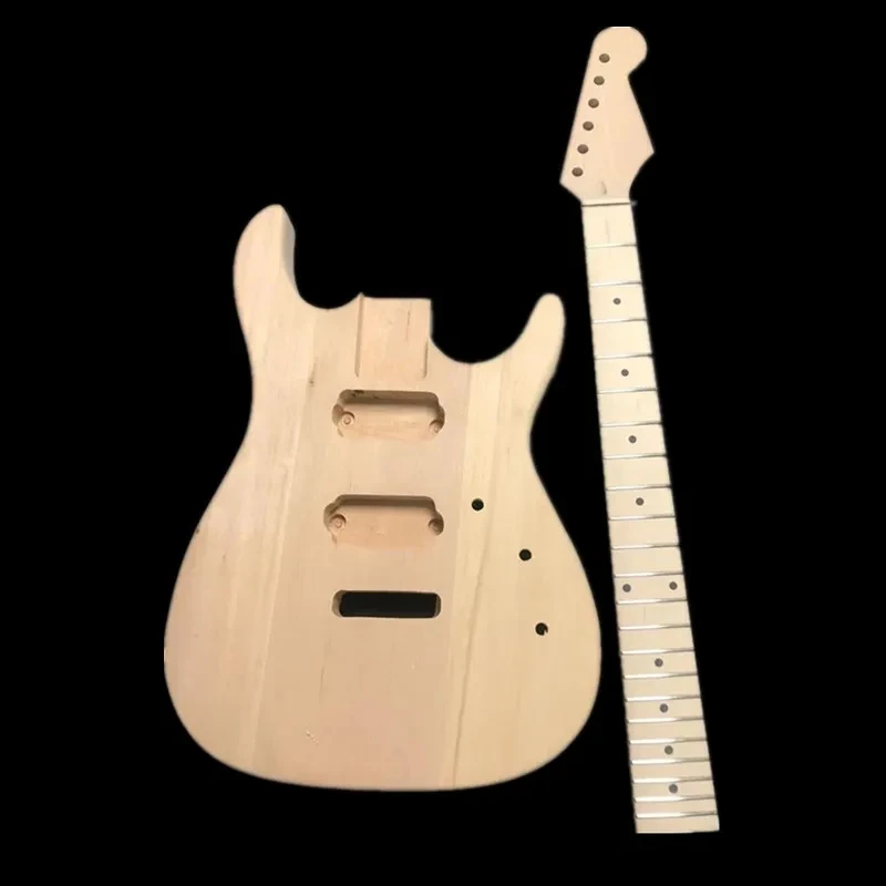 Unfinished DIY electric guitar including guitar neck and guitar body set #103