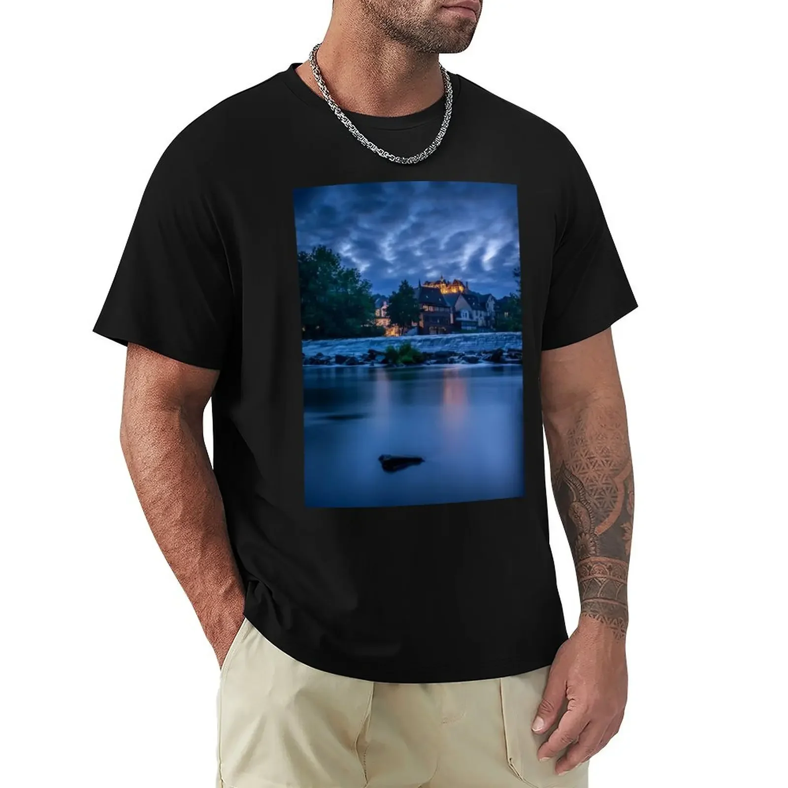 Castle view at the blue hour T-Shirt graphic tee shirt basketball graphic tees blacks mens shirts graphic tee