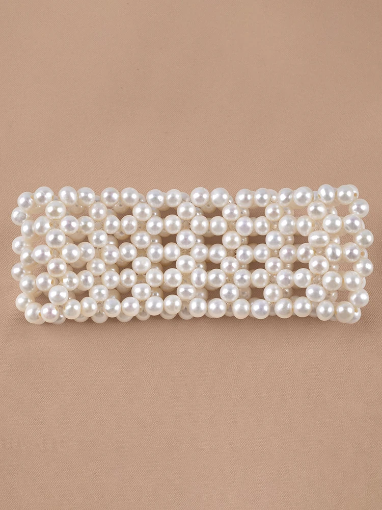 

width 1.2inch 4mm round pearl flawless adjustable pearl Jewelry nature freshwater Pearl bracelet for Women Girl's jewelry