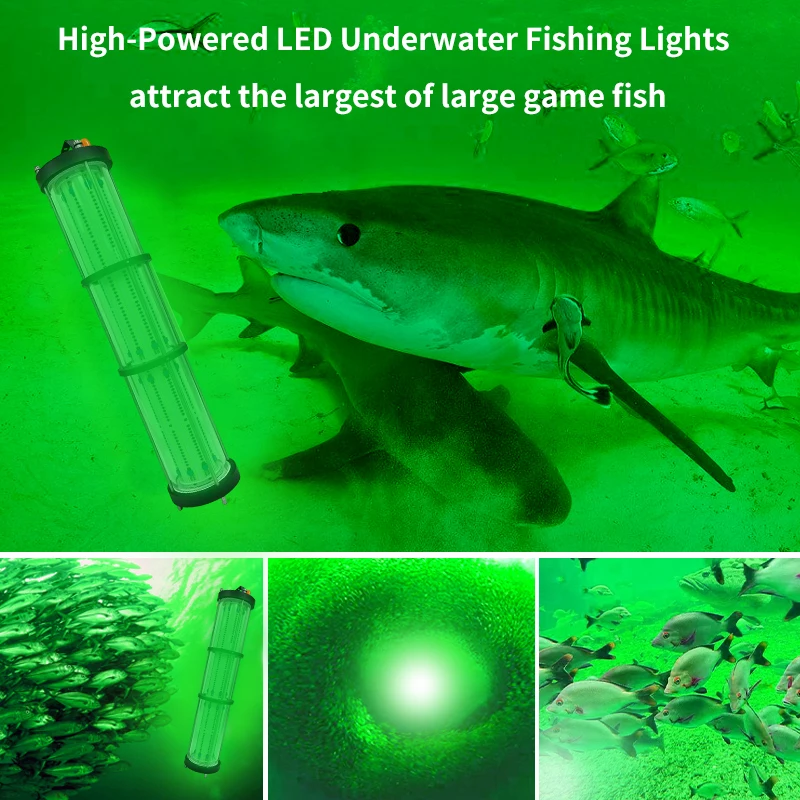 Led مصباح الصيد تحت الماء المضادة للصدمات ومكافحة السقوط IP68 375000LM قارب الصيد Led كشاف ضوء 5000 واط