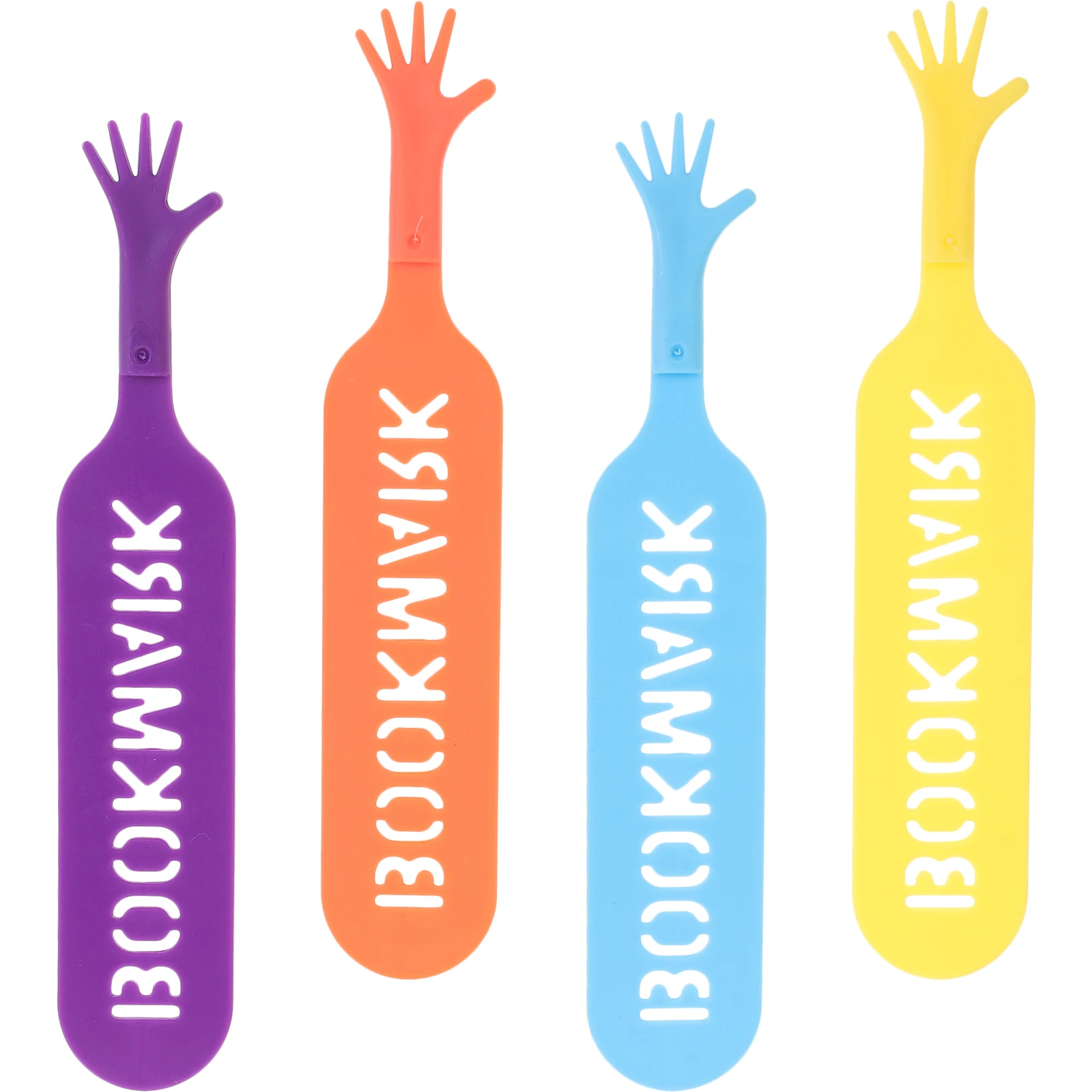 

4pcs Four Finger Bookmarks Cute Hand Markers for Kids Students Reading Thumb Page Holder Plastic Page Marker Small Reading