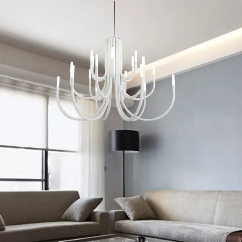 Modern living room dining room chandelier Nordic creative minimalist bedroom villa duplex building home decoration chandelier