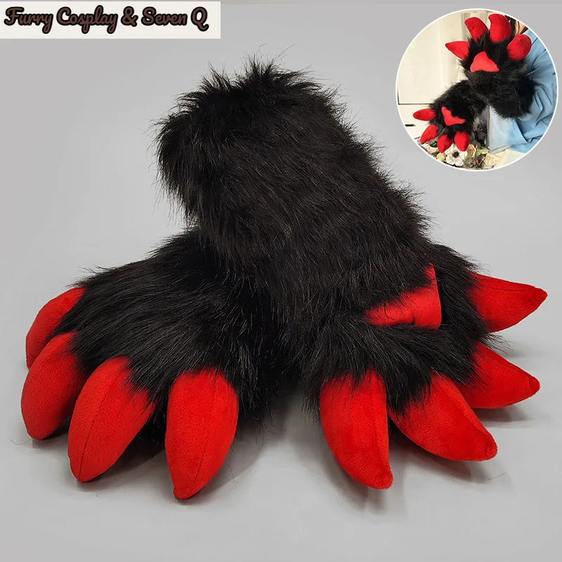 Handmade Fursuit Claw Kig Gloves Dragon Paw Comic-Con Cosplay Gloves Character Stage Costume Role Play Performance Props Gifts 6