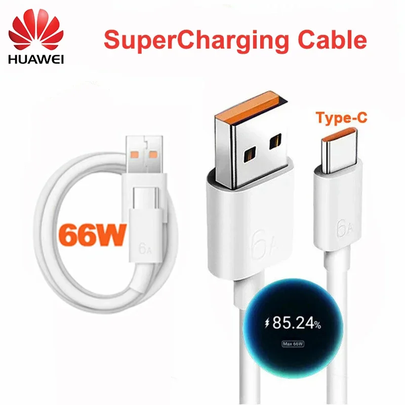 Originele Voor Huawei Nova 8 Se 66W Super Lader 6A Supercharge Type C Kabel Voor Nova 7 Mate 20 30 40 P30 P40 Pro Honor 30 30S