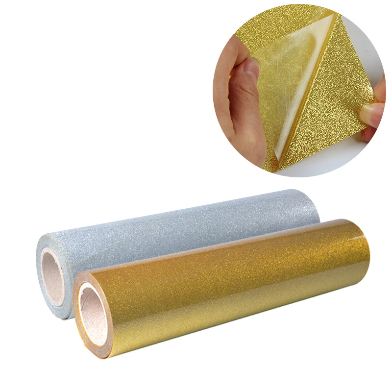 High Reflective 50cm x50M Roll Hot Press Glitter Vinyl Easyweed Super Gloss Heat Transfer Lettering Plotter Film Iron On T-shirt