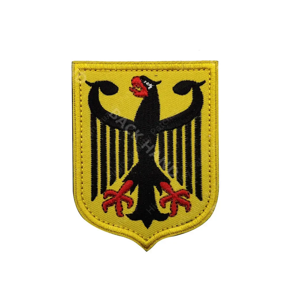 German Eagle Shield Morale Badge DSG9 Flag Embroidered Fabric Badge Tactical Patches Embroidery Sewing Military Patches Clothing