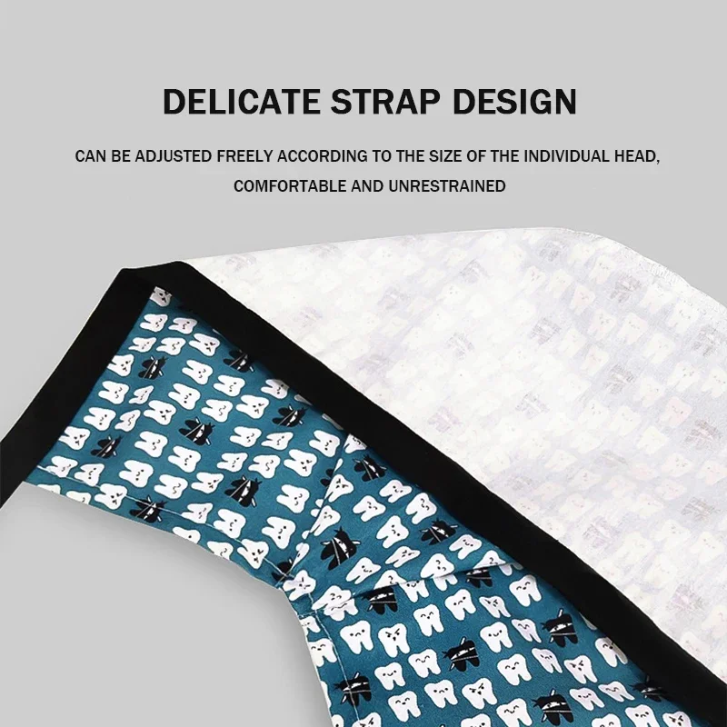 Berretto chirurgico stampato in cotone Berretto per capelli lunghi da donna Dentista Clinica odontoiatrica Foulard Berretto da infermiera regolabile da uomo