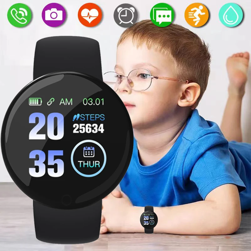 Montre connectée de sport pour enfants, moniteur d'activité physique, moniteur de fréquence cardiaque et de sang, bracelet pour garçon et fille