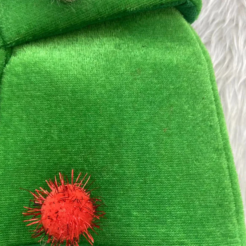 Grüne Weihnachtsmütze für Männer mit Gesichtseinsatz, Plüsch-Kopfbedeckung, Weihnachtsbaum-Hut für Frauen, Neuheit 2026 – Detail 5