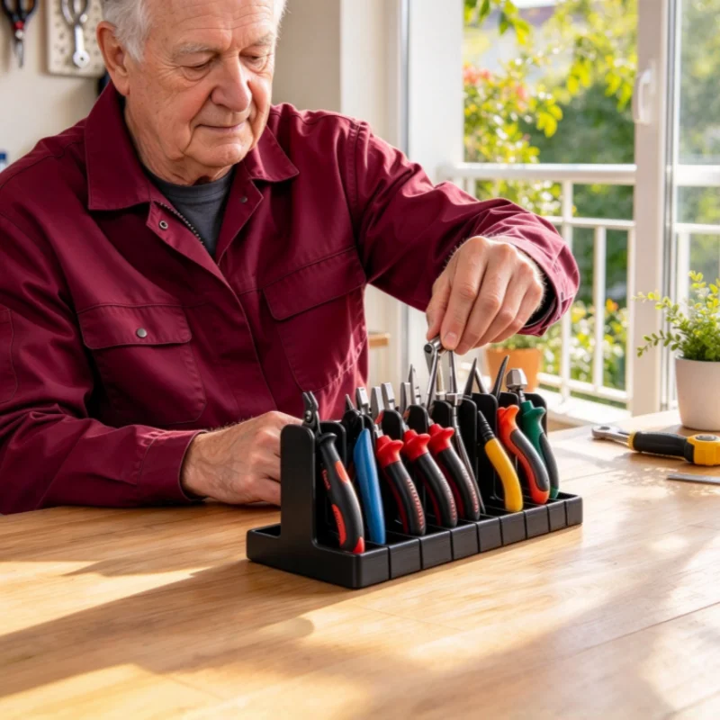 1 Stück – Mehrfach-Zangen-Organizer (6 oder 9 Fächer) – Werkzeug-Aufbewahrungsschale zur Organisation von DIY-Hardware-Werkzeugen – Detail 6